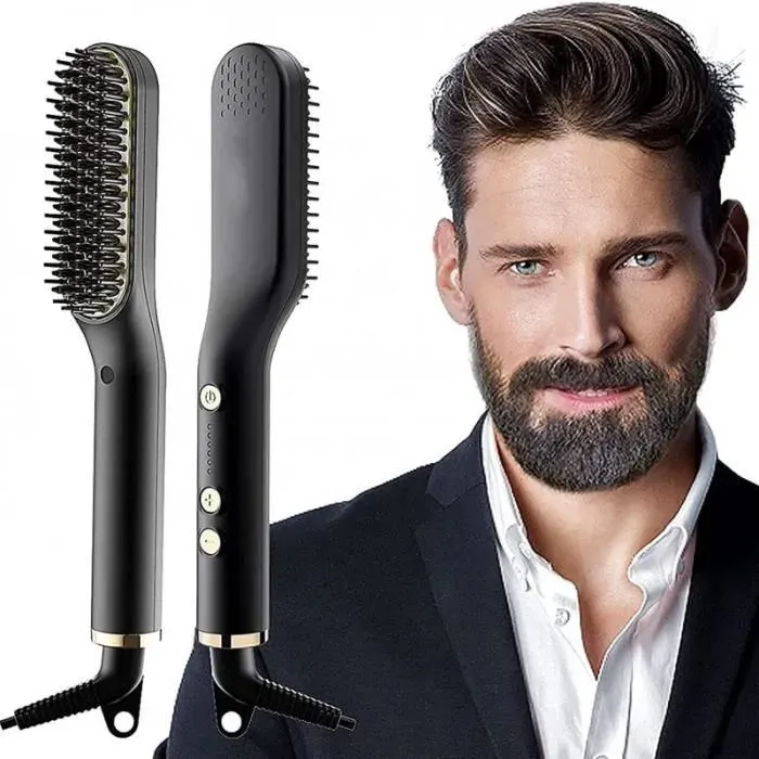 Lisseur Barbepeigne à lisser électrique de barbe multifonctionnel Température Réglable 120°C à 200°C pour Homme et Femme