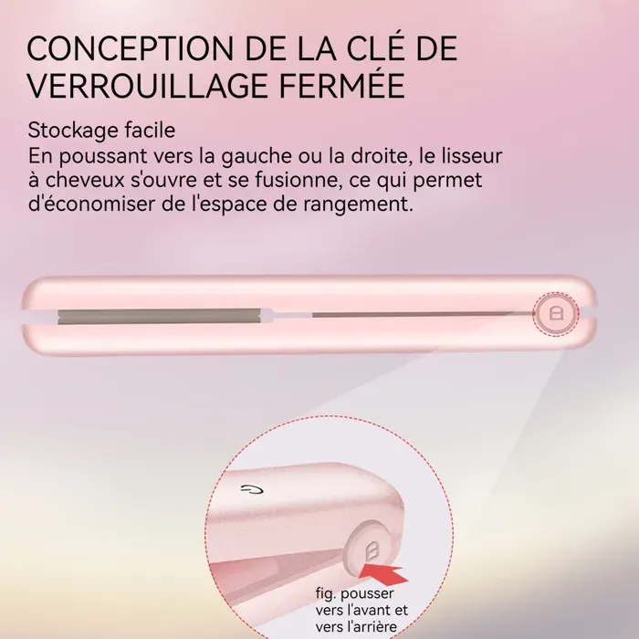 Lisseur cheveux 15 mm 5000mah lisseur de cheveux sans fil - TepidBee - pince à lisser plaque de chargement à double usage fer à fr