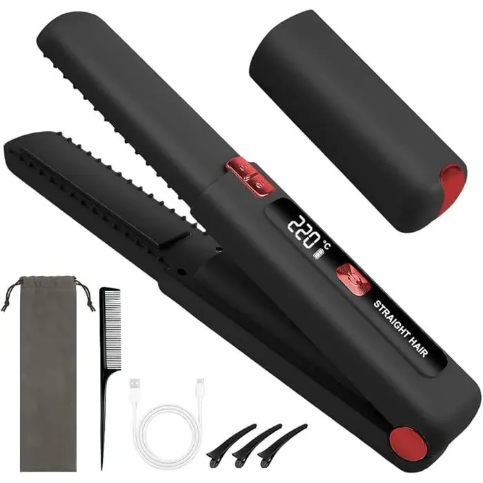 Lisseur Cheveux 2 en 1 Lisseur Boucleur Professionnel Céramique Tourmaline Antistatique Glisse facile fer à lisser Multicol LISSEUR