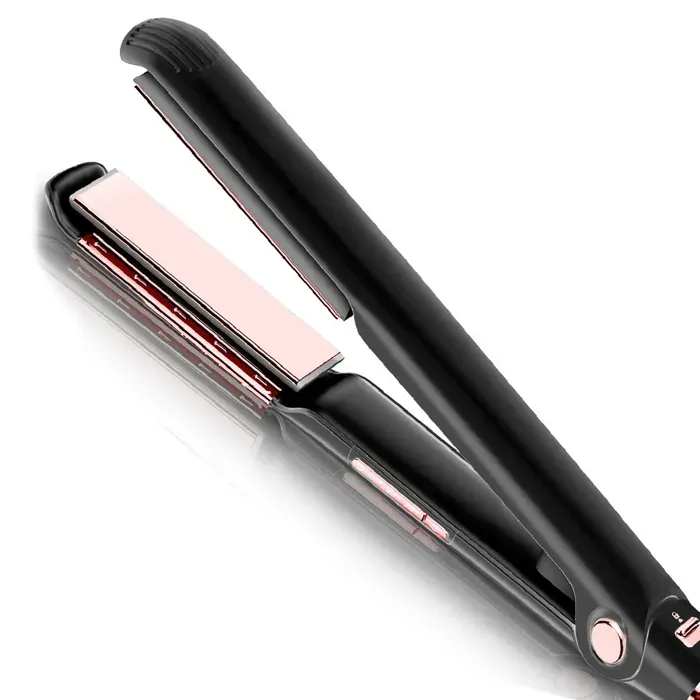 Lisseur cheveux 220 V permet de lisser et de boucler les cheveux contient des ions négatifs pour des cheveux plus lisses Doré — coloris Noir