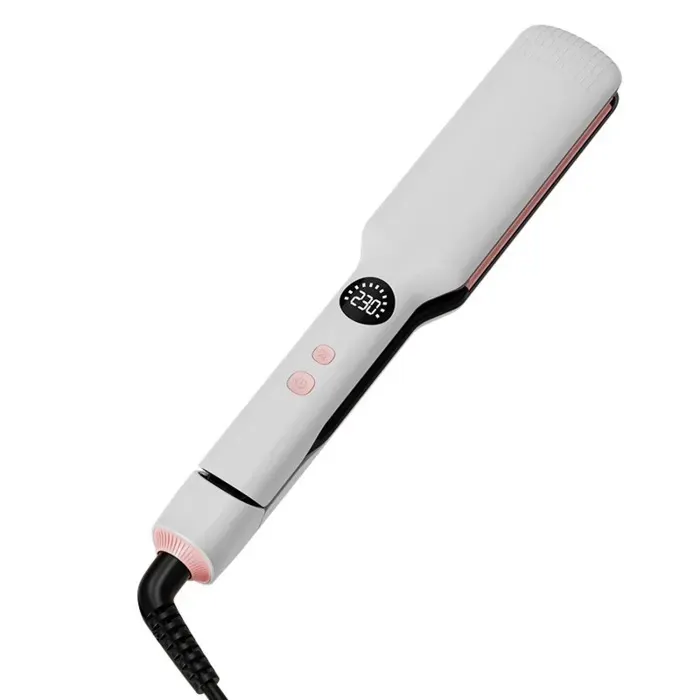 Lisseur Cheveux 2en1 : Plaque Élargie Chauffe Rapide avec Écran LCD & 11 Niveaux de Température – Anti-Brûlure Soin des Cheveux