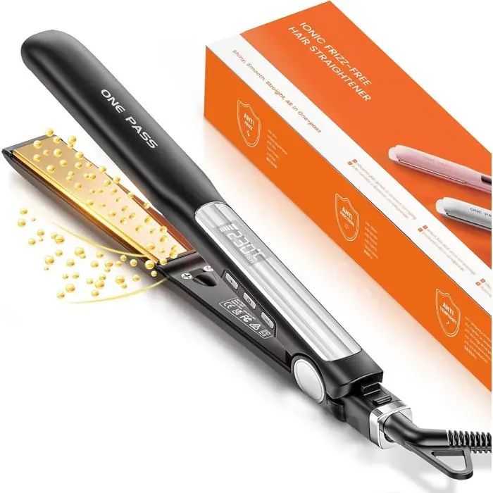 Lisseur Cheveux avec Plaques en Titane LisseFer a Lisser Négatifs Ions Protect20S Chauffe RapideÉcran LCDVoltage Universel