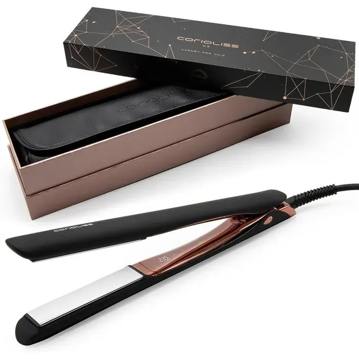 Lisseur Cheveux Corioliss C5 Titanium - Température 80°C-235°C Trousse de Voyage