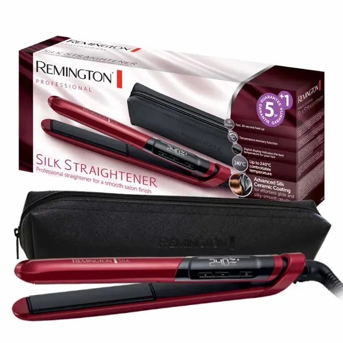 Lisseur Cheveux [Douceur & Brillance] Silk (Revêtement Céramique enrichi à la protéine de Soie Ecran LCD ultra rapide prêt en 10