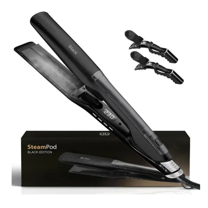 Lisseur Cheveux NoirLisseur Vapeur puissanteFer a Boucler 10 réglages de température jusquà 230°CTous types de cheveux Céramique