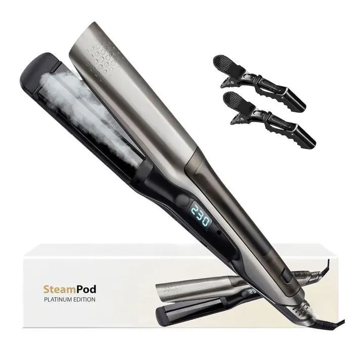 Lisseur Cheveux Platinum Lisseur Vapeur puissante Fer a Boucler 10 réglages de température jusquà 230C Tous types