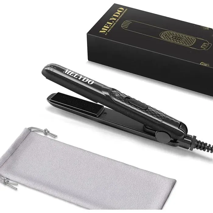 Lisseur Cheveux Professionnel 2 en 1 Fer à Lisser et Portable VoyagePques Céramique 210°C Chauffage Noir noir FER A FRISER