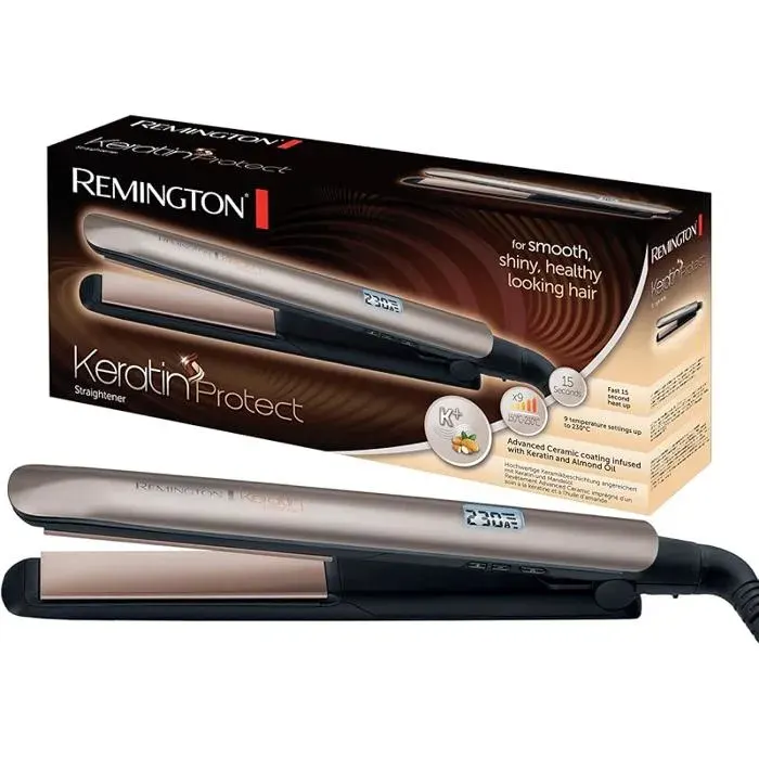 Lisseur Cheveux [Soin Kératine Huile amande] Protect (Soin des cheveuxCéramiqueEcran LCDLisseur Cheveux FER A FRISER