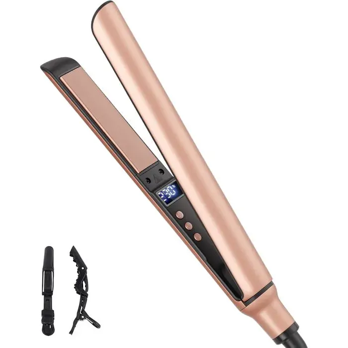 Lisseur de cheveux mini céramique pour cheveux courts - Coiffage rapide 120-230°C glisse facile - Tension universelle idéal voyage