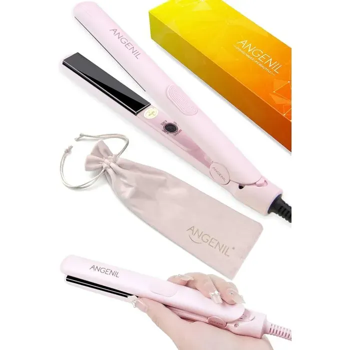 Lisseur de voyage 25cmmini lisseur pour cheveux courtsdouble tensionmini plaques céramiqueschauffe rapide en 20 secondespetit