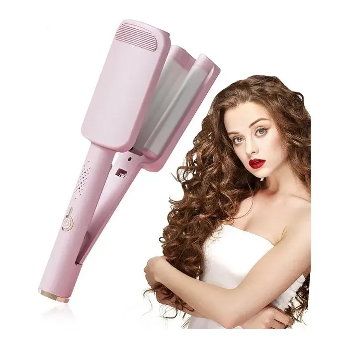 Lisseur et boucleur pour cheveux - céramique - rose - ergonomique - pour lisser ou boucler les cheveux