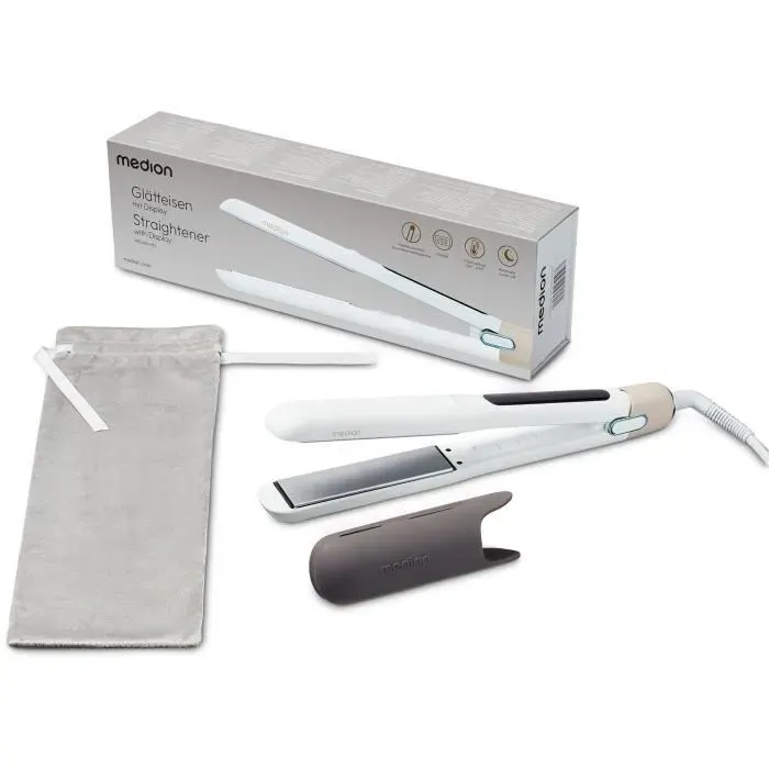 Lisseur - MEDION - MD19925 - 56 W - 5 programmes - 165 à 210 °C - Affichage LED - Blanc