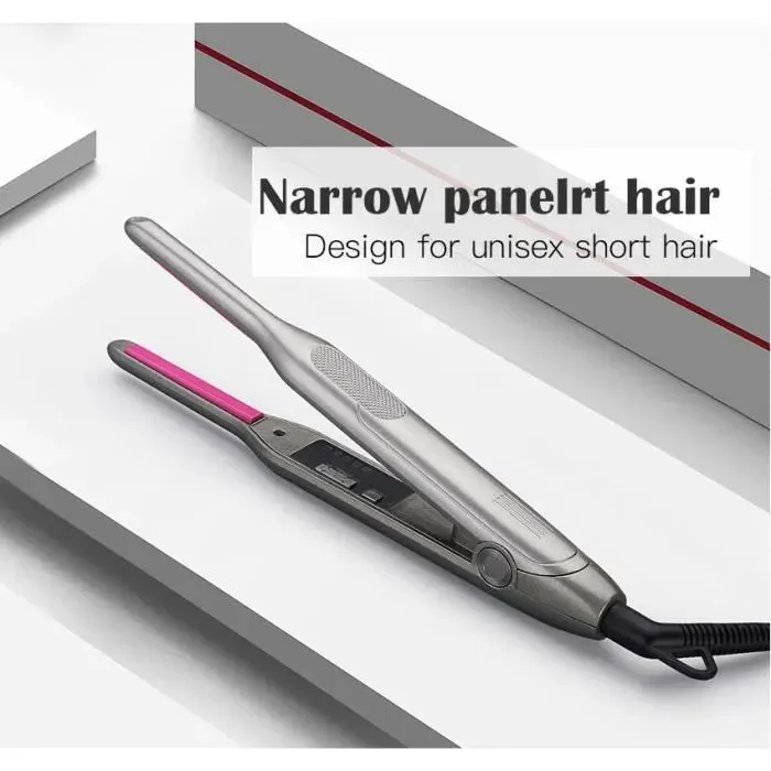 Lisseur professionnel pour les cheveux courts fer plat 2 en 1 cheveux LED en céramique pour barbe bouclage