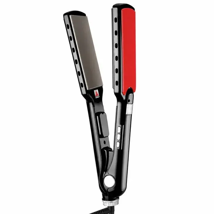 Lisseur Professionnel Titane 2 en 1 Lissage et Boucles Écran LED 120 à 240°C Double Voltage 100 à 240V