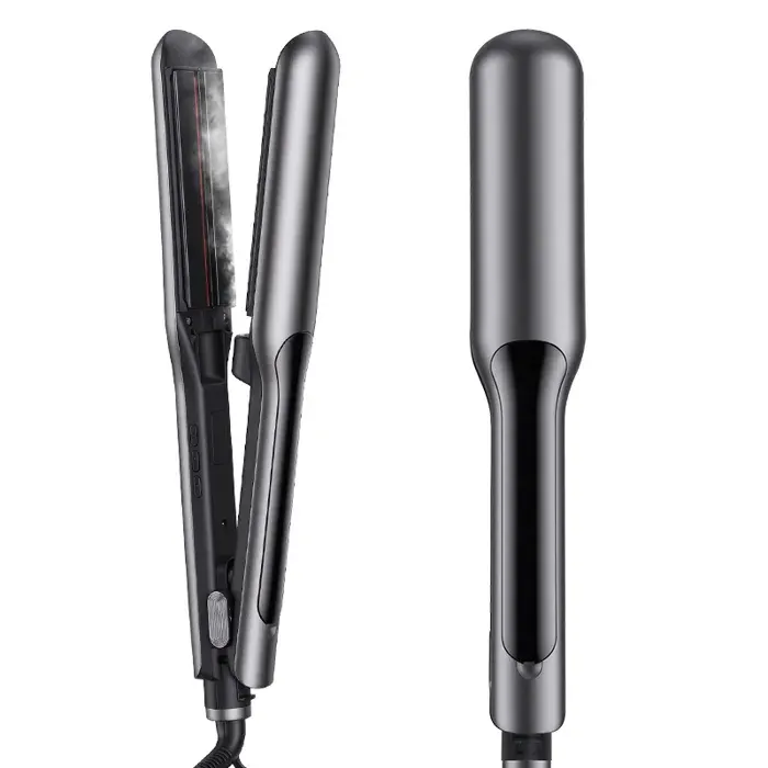 Lisseur Vapeur - Fer à Lisser en Nano-Titane et Céramique - Écran LCD - 5 Températures Réglables – Noir
