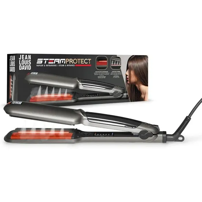 Lisseur Vapeur Infrarouge Steam Protect - Plaques Céramique Tourmaline Xl - Réservoir 10Ml - 6 Températures - Cheveux Fragil[FF271]