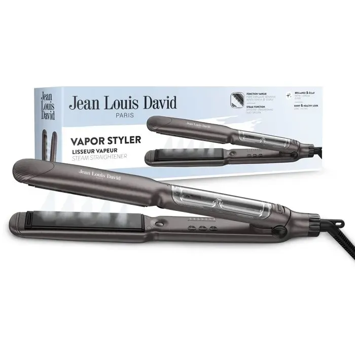 Lisseur vapeur - JEAN LOUIS DAVID - Vapor Styler - 6 températures - Gris