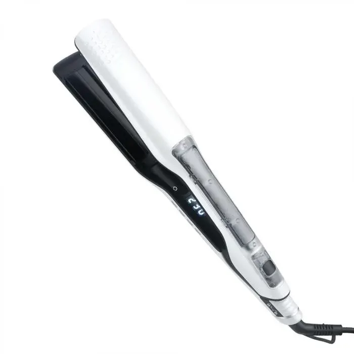 Lisseur Vapeur Professionnel Plaque Céramique Réservoir 15ml Écran LCD Température Réglable 100-230°C