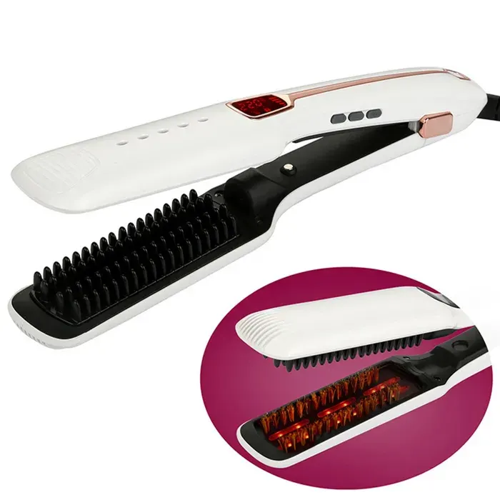 Lisseur vapeur professionnel plaque - FAMICAM - céramique tourmaline 5 températures réglables ecran led soin cheveux lissant