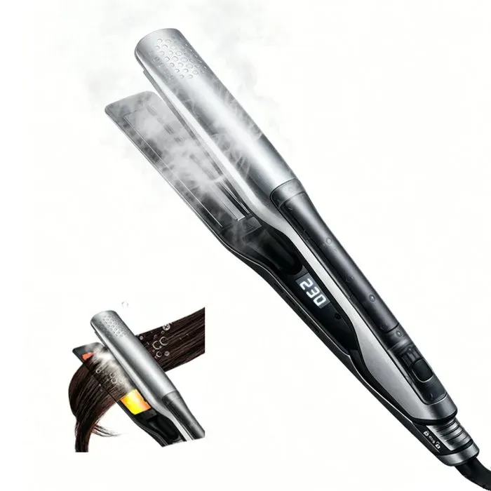 Lisseur Vapeur Puissante - 14 temp (jusquà 230°C) - Lissage Haute Performance Hydratation Intense - gris