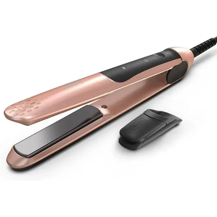Lisseur - WAHL PRO - Pro Glide Or Rose - Plaques céramique enrichies en kératine - 150–210°C - Chauffe 60 s