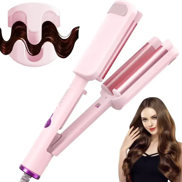 Lisseur Wavy 32Mm Fers À Onduler Boucleur A Cheveux 3 Tete Fer À Friser Français Grandes Boucles Mermaid Waves 4 Températ[F92]