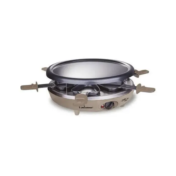 LITTLE BALANCE - Appareil à raclette 3 en 1 - 1200W - Happy Cheese Trio Meuuuh - muscade - 8692