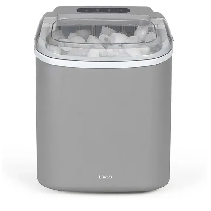 LIVOO Machine à glaçons grise 12kg/jour 9 cubes en 6 min réservoir 12L DOM484G