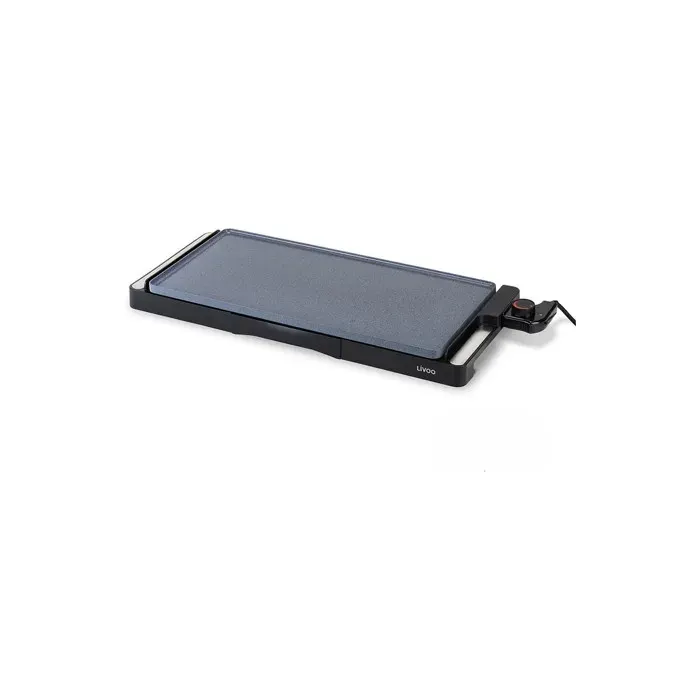 LIVOO Plancha électrique 2200W surface 50x25cm revêtement céramique sans PFOA bac récupérateur de graisse amovible