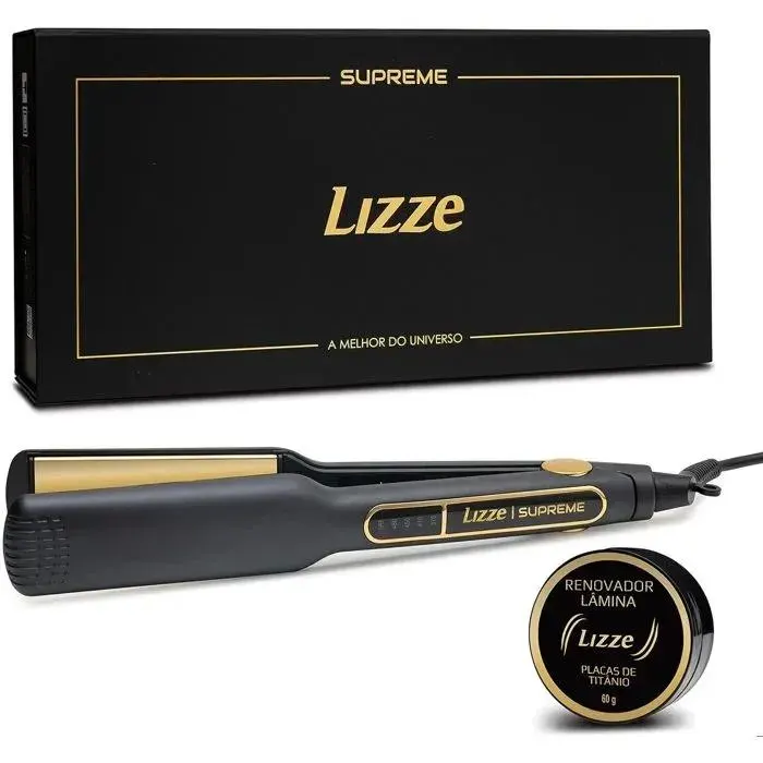 LIZZE Lisseur professionnel en titane – Pour cheveux bouclés et crépus chauffe rapide jusqu’à 252 °C