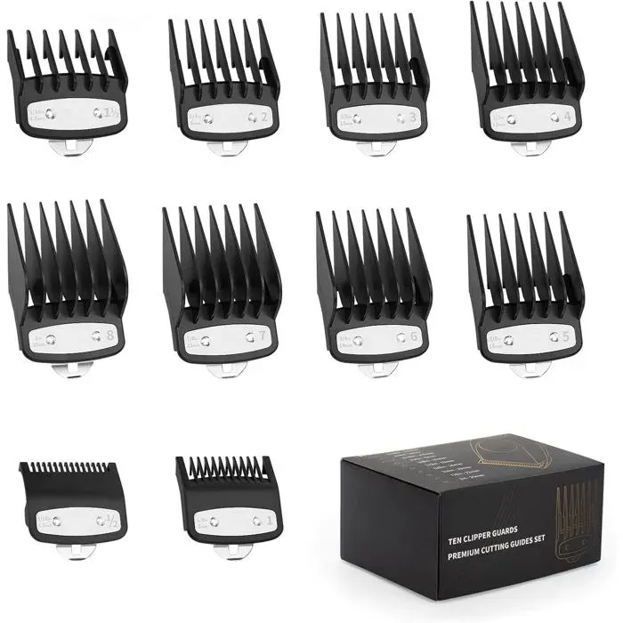 Lot De 10 Peignes De Tondeuse Au Choix - 10 Longueurs De Coupe : 15 Mm 3 Mm 45 Mm 6 Mm 10 Mm 13 Mm 16 Mm 19 Mm 22 Mm 25