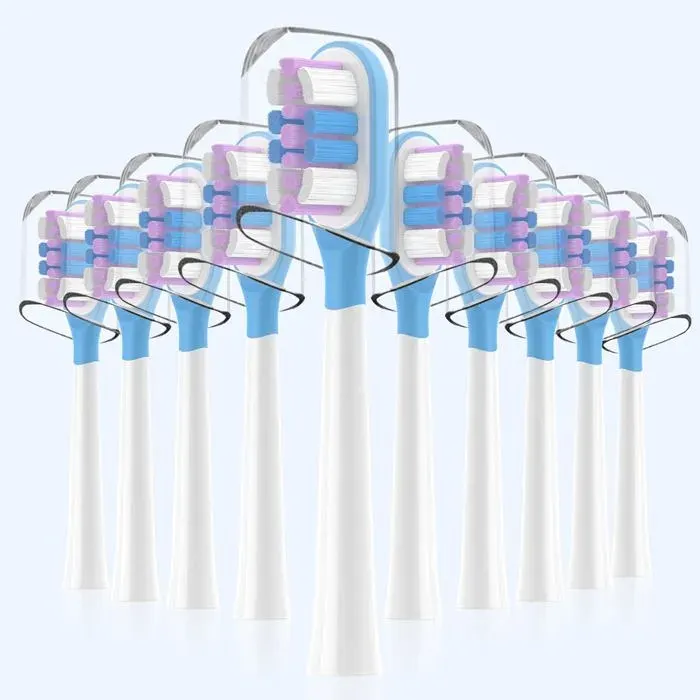 Lot De 10 Têtes De À Dents Électrique Laifen - Avec Couvercle Anti-Poussière - Ultra Whitening - Taille M