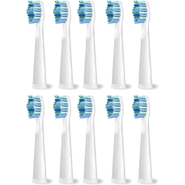 Lot De 10 Têtes De Rechange Pour Brosse À Dents Électrique Fairywill D7/D8/Fw507/508/551/917/959/D1/D3 - Blanc[BR72]