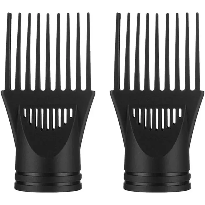 Lot De 2 Diffuseurs Noirs Pour Sèche-Cheveux Professionnels - Capuchon De Soufflage - Peigne À Cheveux - Buses Pour Salon De Coiff