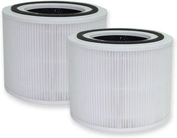 Lot de 2 filtres HEPA de rechange 3-en-1 compatibles avec le purificateur dair LEVOIT Core 300 - Pièce Core 300-RF