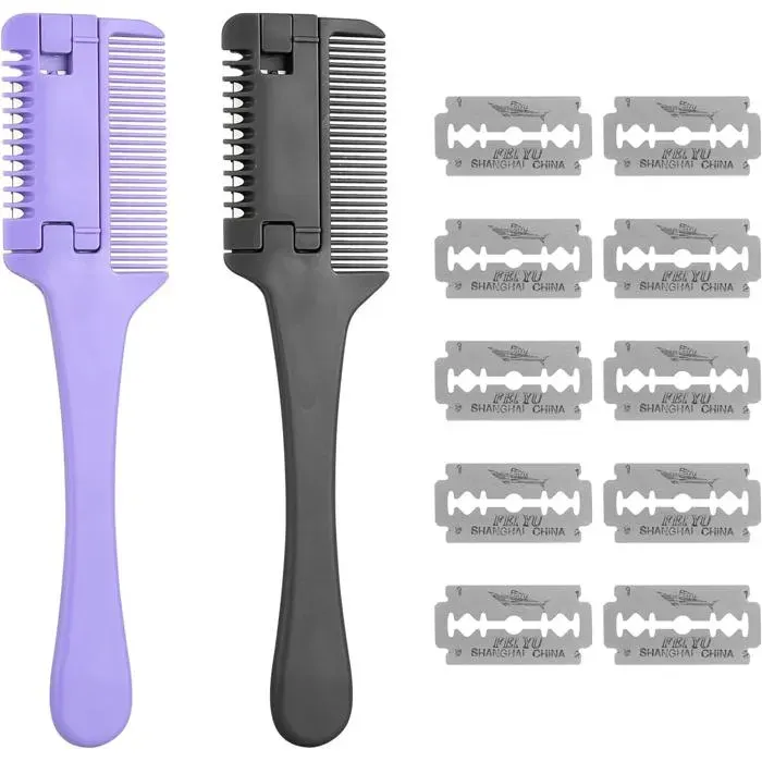 Lot De 2 Tondeuses À Cheveux - Avec 10 Lames De Rechange - Pour Adultes Et Enfants