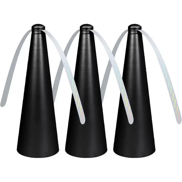 Lot de 3 ventilateurs anti-mouches pour table - portables - pour repas en intérieur et extérieur - fête - restaurant