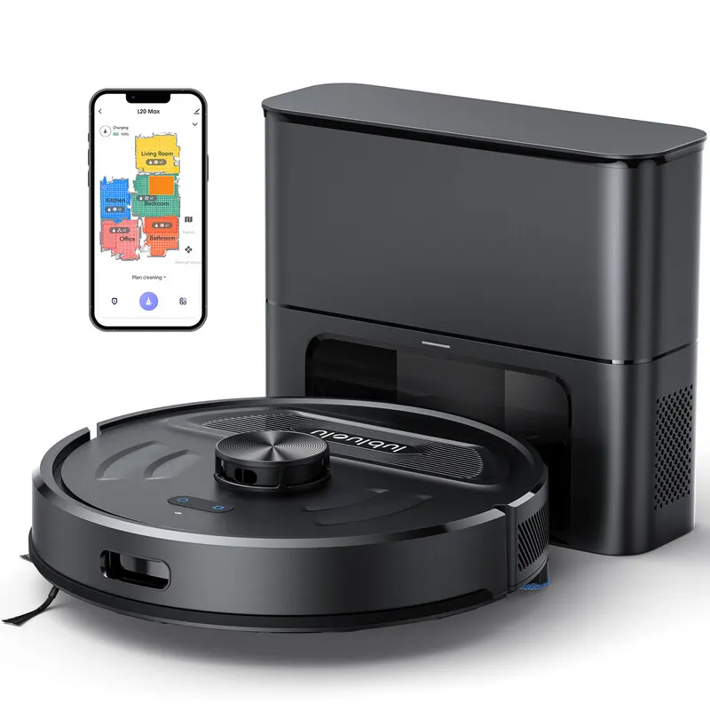 Lubluelu Aspirateur Robot 3-en-1 L20 MAX avec Station Auto-Vidage, 4000 Pa, Navigation Laser, Idéal Poils d'Animaux et Tapis