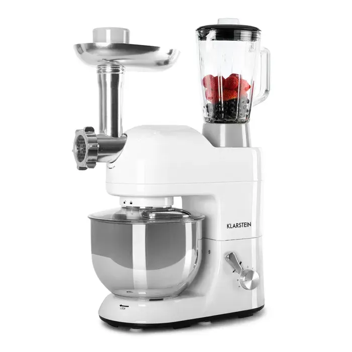 Lucia 1800W 5L Robot de Cuisine Avec Hachoir Blanc