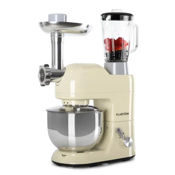 Lucia 1800W 5L Robot de Cuisine Avec Hachoir Crème