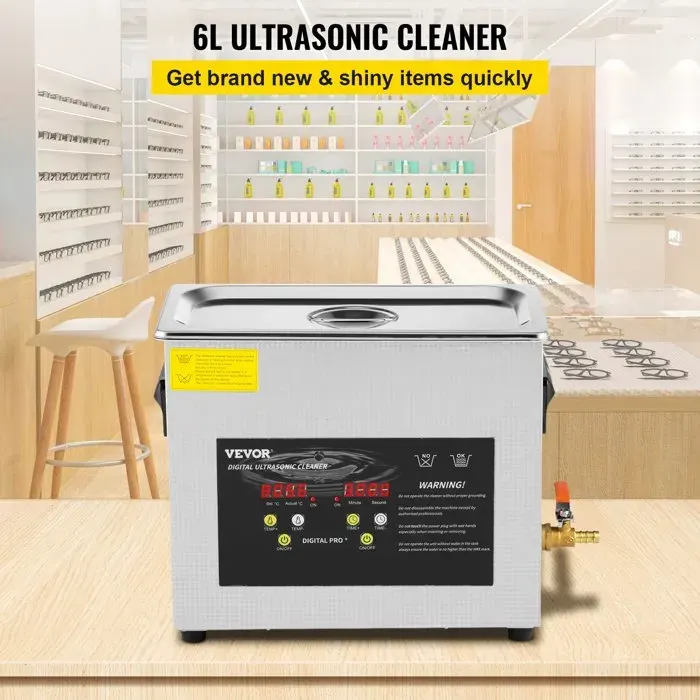 Luscriate - Nettoyeur à Ultrasons Numérique 6 L Bac Ultrasons avec Chauffage et Minuterie pour Bijoux Lunettes Montres
