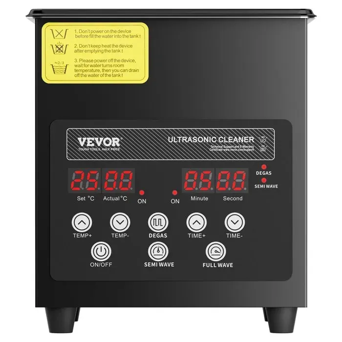 Luscriate - Nettoyeur ultrason 2L 60W mode doux dégazage chauffage minuterie prothèse bijoux outils noir