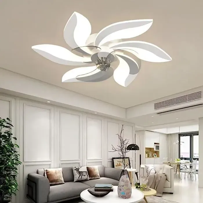 Lustre de ventilateur de plafond - RUMOCOVO - WW6 - Télécommande - 6 vitesses - LED blanc chaud