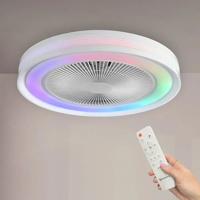 M Ventiteur de pfond LEDcouleursintensité variablechangement de couleurtélécommandeété comme hiverColo VENTILATEUR DE PLAFOND