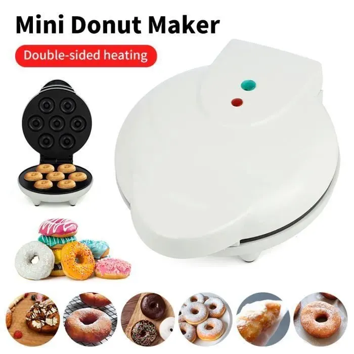 Machine à beignets antiadhésive - keeper - 7 donuts à la fois - 24.5x22x8 cm - Chauffage double face - Facile à utiliser