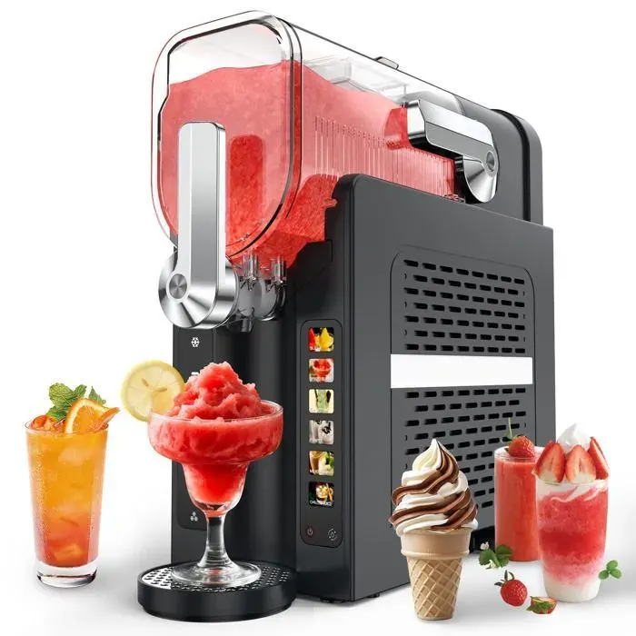 Machine à boissons glacées et granités BALITTA - Capacité 26L - 6 programmes - Auto-Nettoyage - Sans glaçon - Recette (Black)