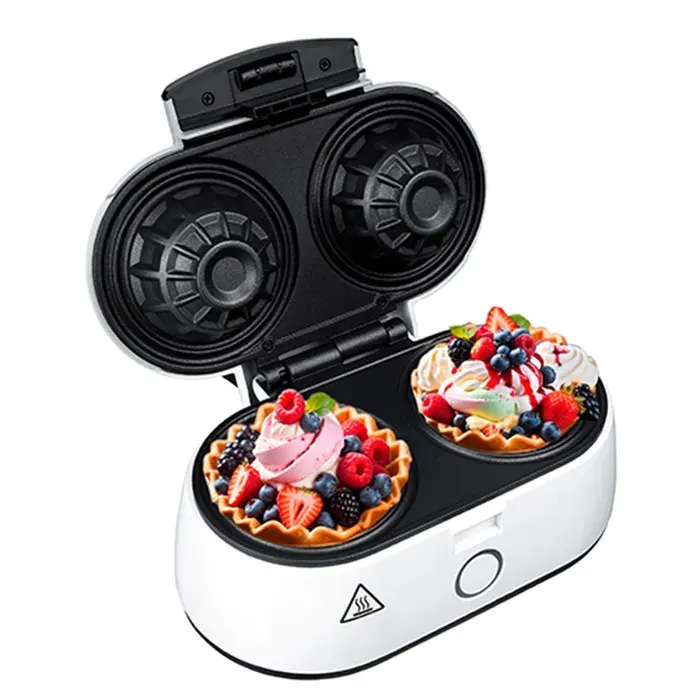 Machine à bols de gaufres 1400W - Adler AD3062 Gaufrier pour desserts sucrés et tartelettes salées - Revêtement antiadhésif