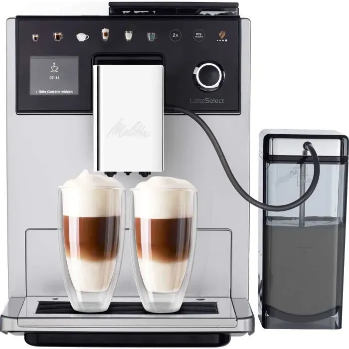 Machine à café 2-en-1 - MELITTA - LATTE SELECT F630-201 - Argent - 18 L - 15 bars