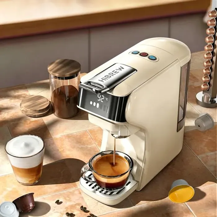 Machine à Café 4 en 1 – Café Moulu E.S.E. Pod K-Cup* & Thé – Pompe 20 Bar – Blanc