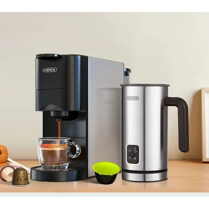 Machine à Café 5 en 1 – 19Bar Pompe – 1000ml Réservoir – Compatible Toutes Capsules & Café Moulu – 2 Tailles Tasse + Mode Ice Coffee